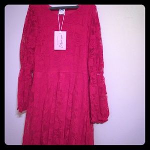 NWT Mia Belle Girl’s Dress, Red, Size 7/8